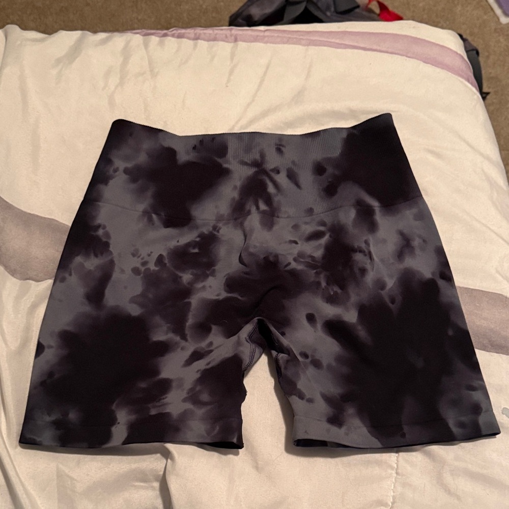 Black and Gray Tie-Dye Shorts